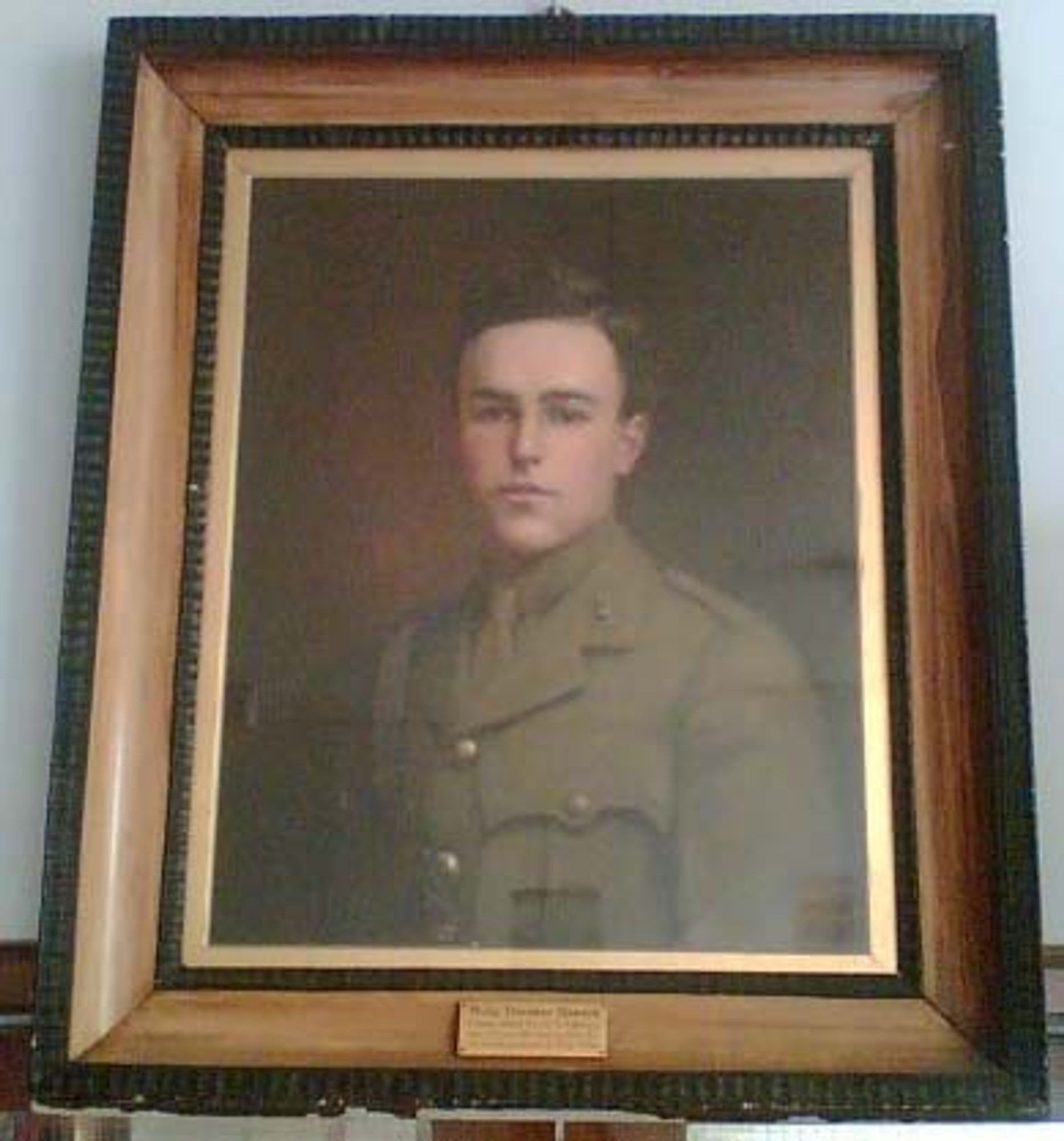 Painting  of Captain Philip Theodore Haworth RFA, 86 Bde. In the Haworth Historical Research Laboratory, University of Manchester. Died of wounds 3 May 1917, aged 20 years.