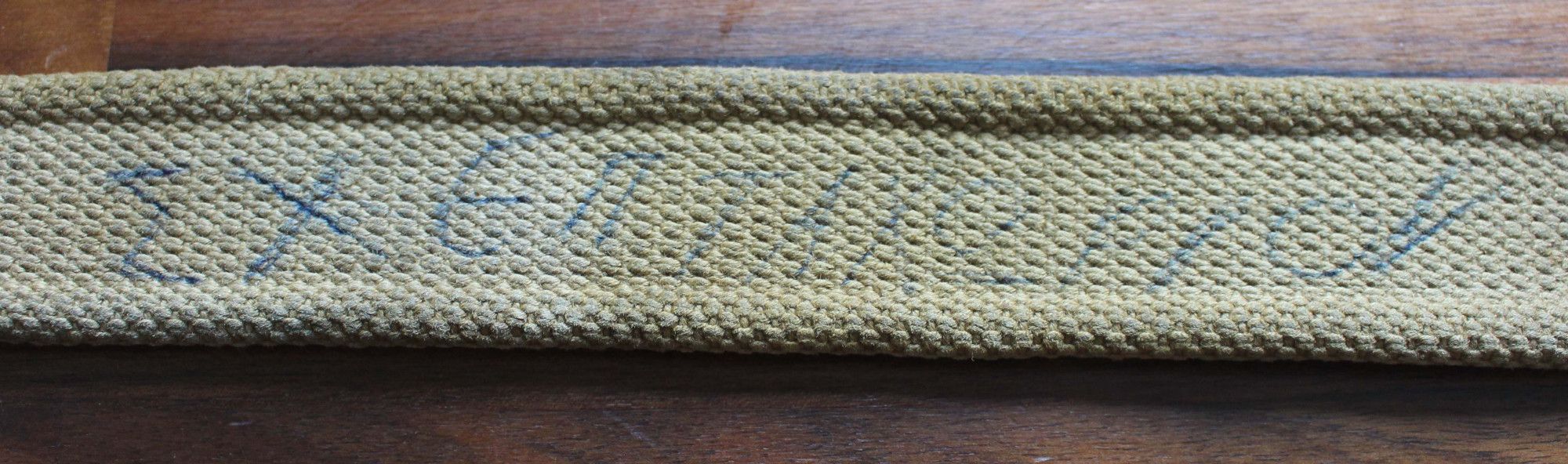 Writing found on a 1945 BREN gun sling.