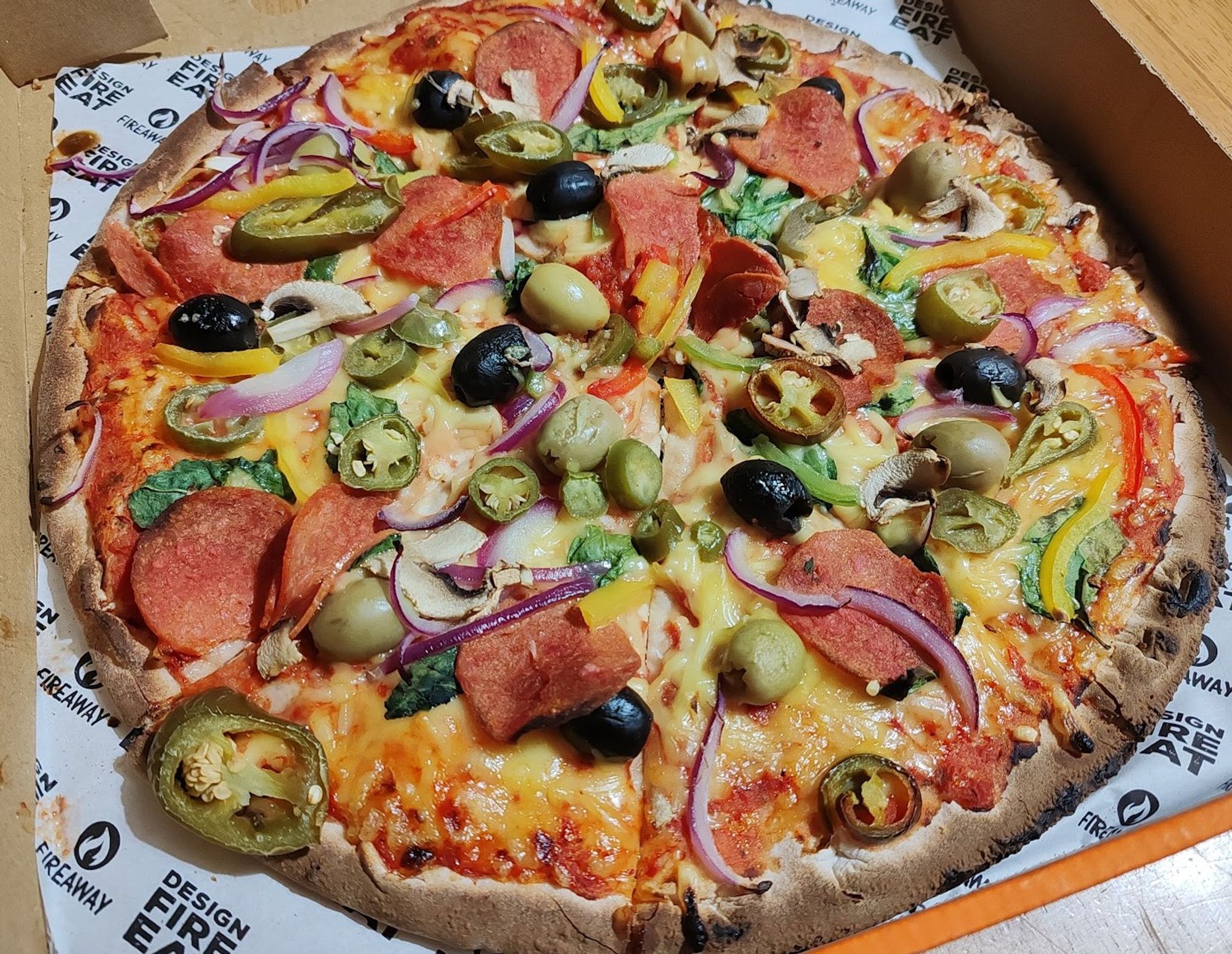 Vegan + Gluten Free pizza from Fireaway.. So good.