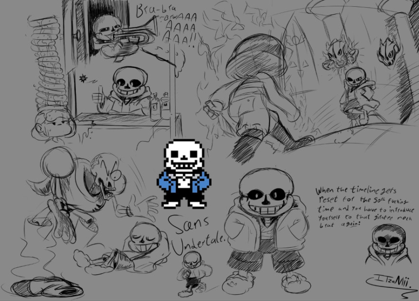 Several sketches of Ness from Earthbound ;)
(ft. Frisk and Papyrus)