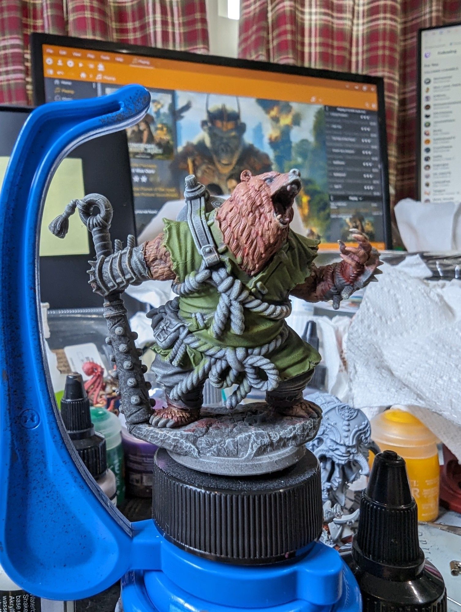 Work in progress on bear miniature.