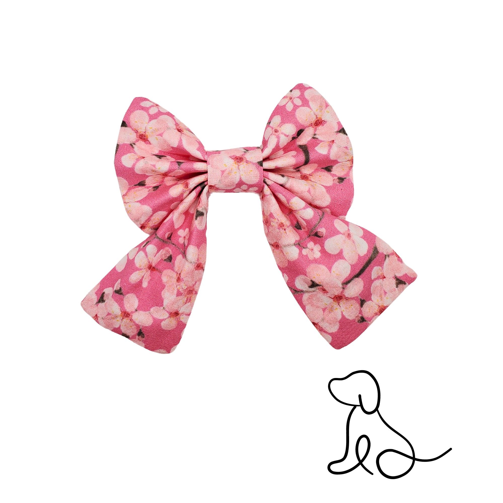 Pink Cherry Blossom Sailor Bow Tie