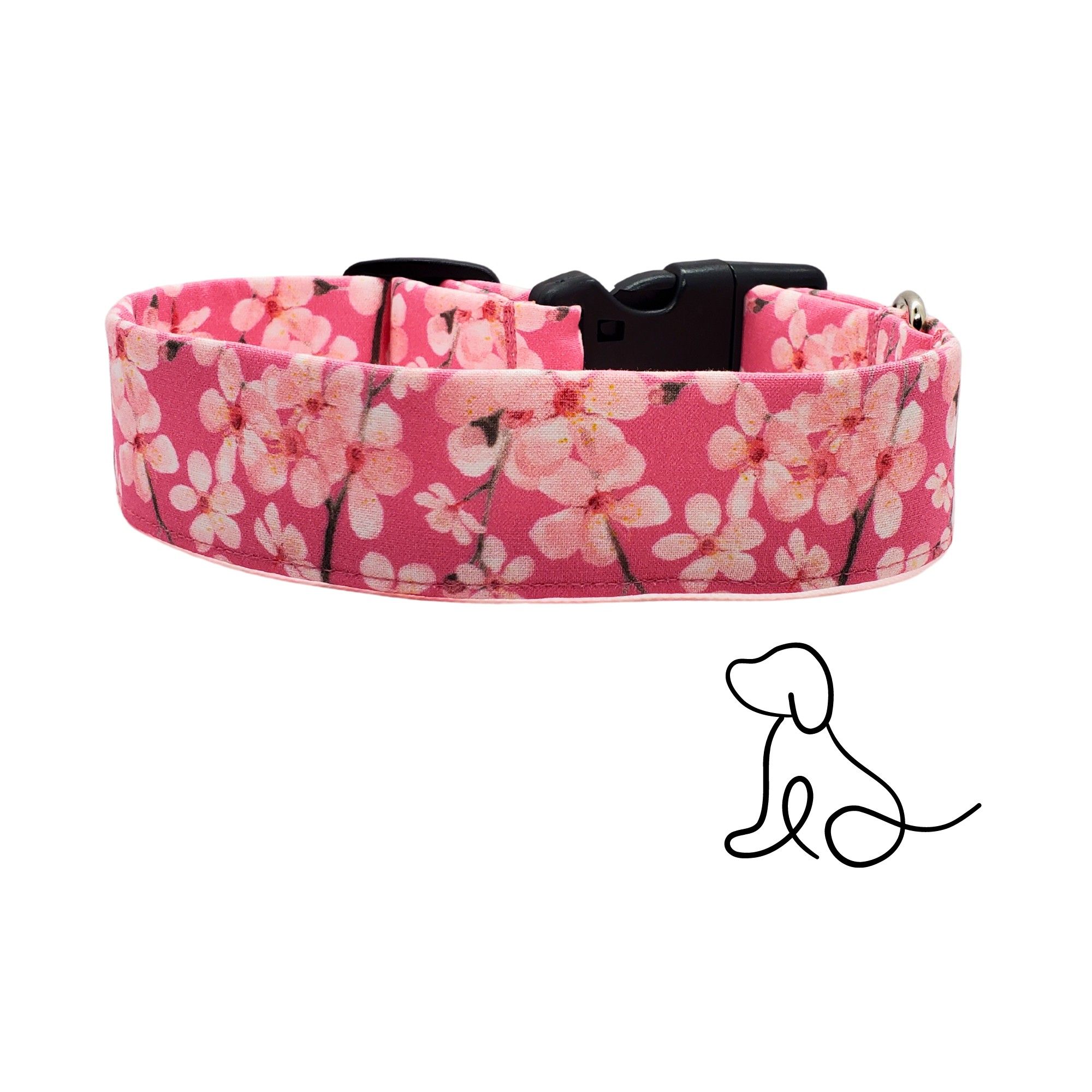 Pink Cherry Blossem Dog Collar