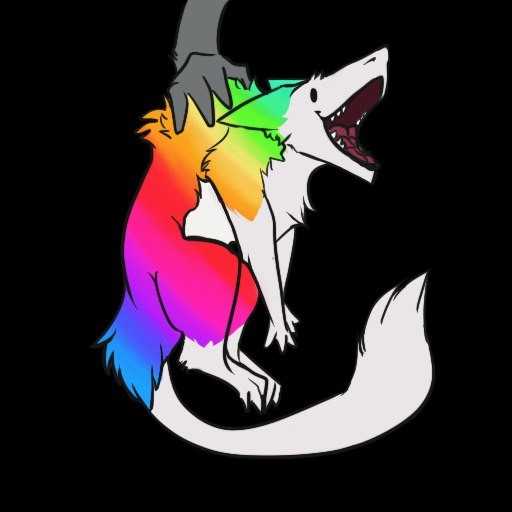 A rainbow Sergal gently being picked up by a ghost hand. They "ah!" 