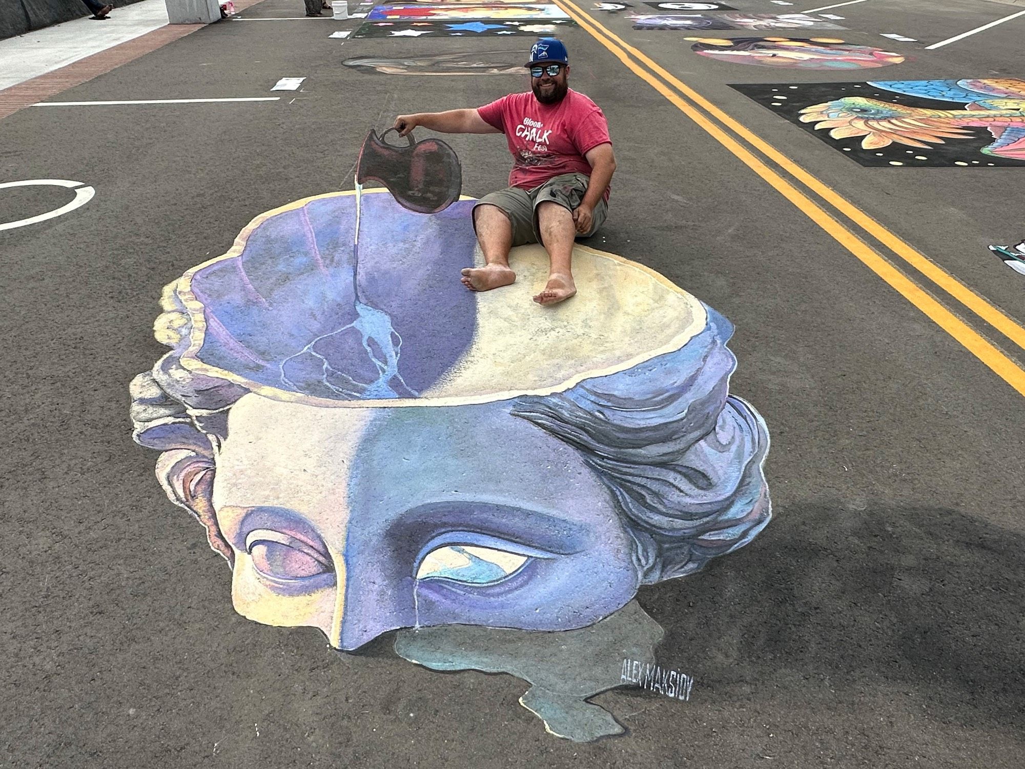 3d street painting “Tears” at Monticello chalk fest.