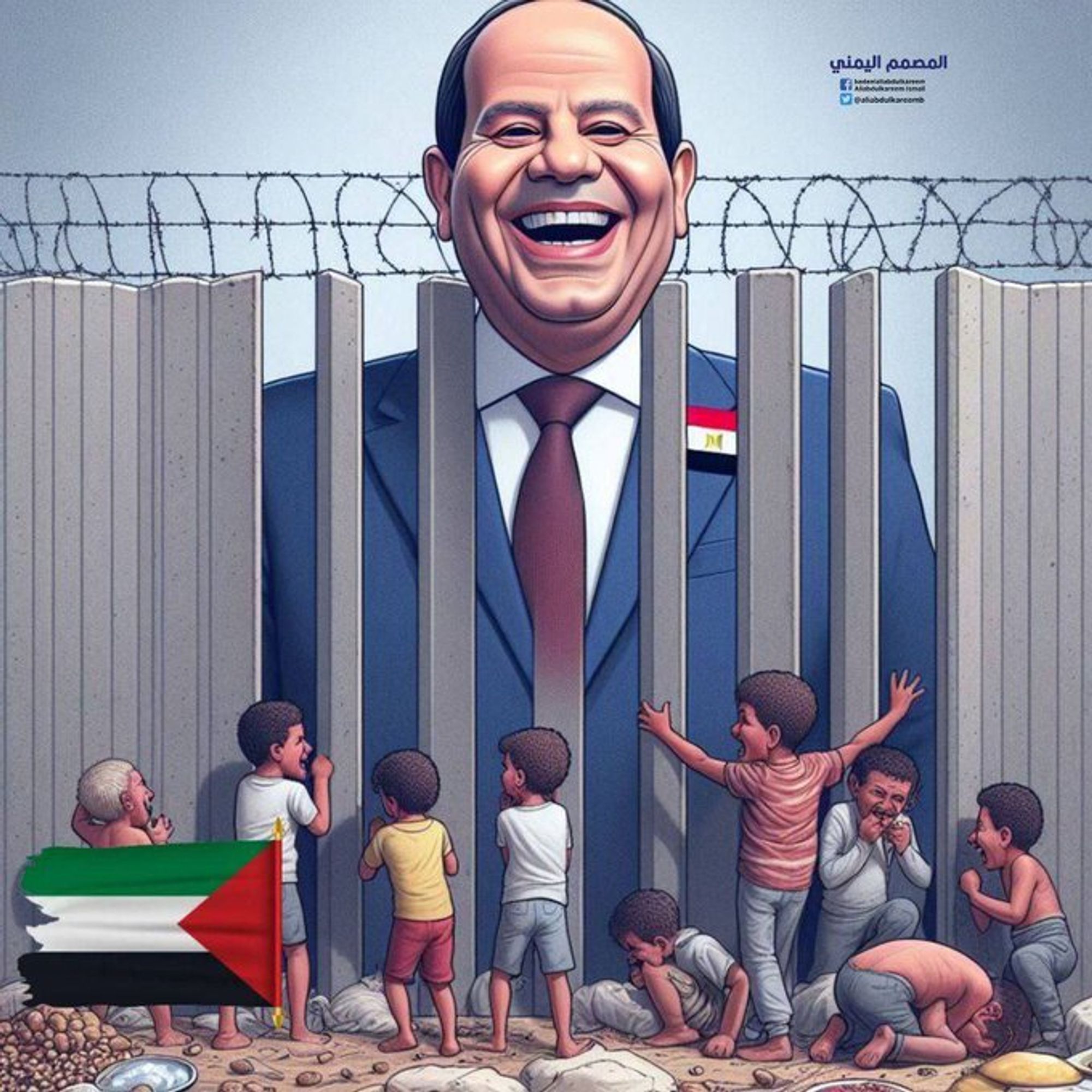 al Sisi não abre os portões do Corredor Filadélfia de Gaza.