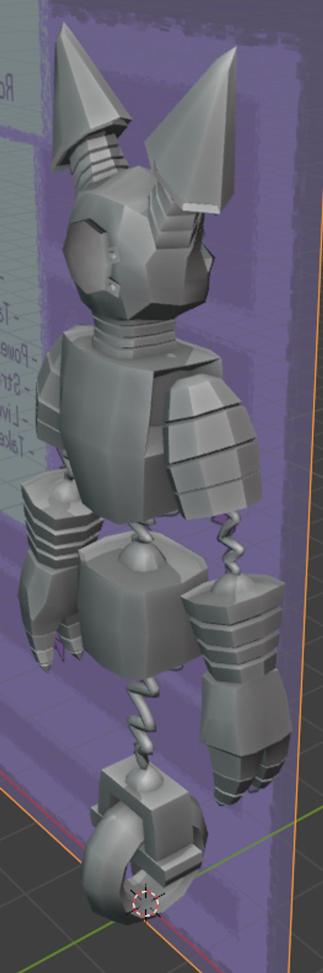 the same robot WIP model but from the back