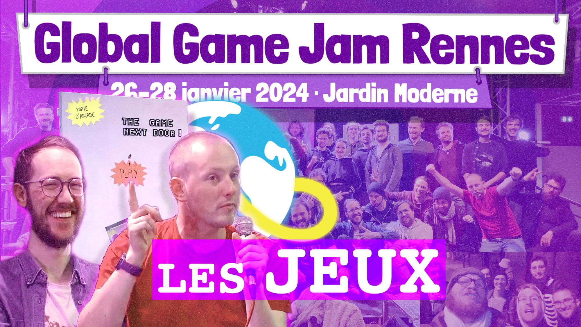 Miniature de la vidéo :
Global Game Jam Rennes
26 - 28 janvier 2024 · Jardin Moderne
Les Jeux