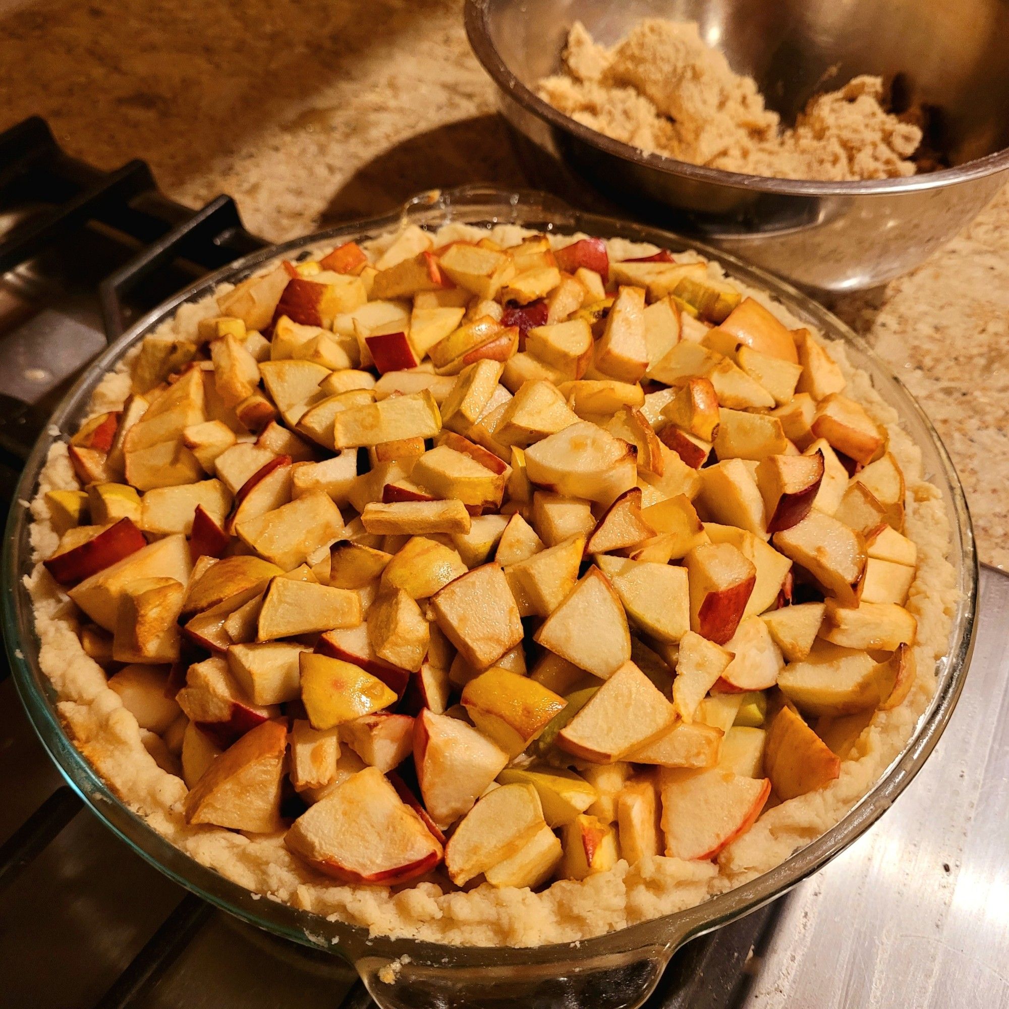 Filled pie pre-baked