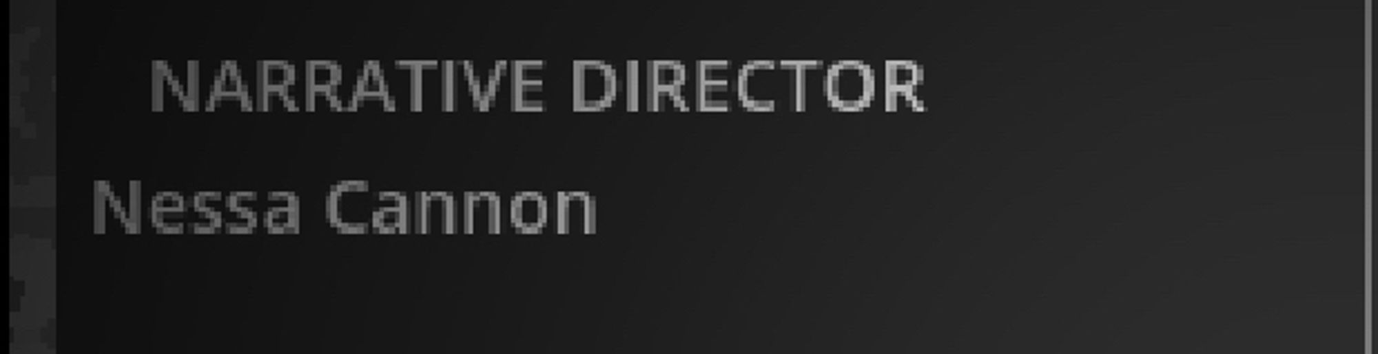 A screenshot of Endoparasitic 2’s credits, specifically “narrative director - Nessa Cannon”