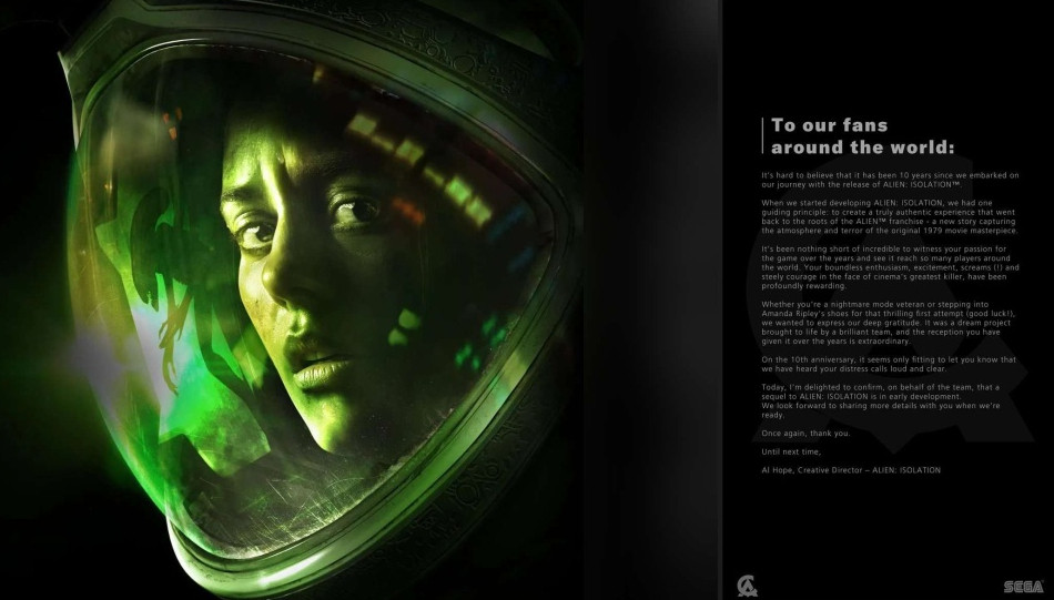 Alien Isolation 2 em desenvolvimento segundo comunicado da Criaative Assembly