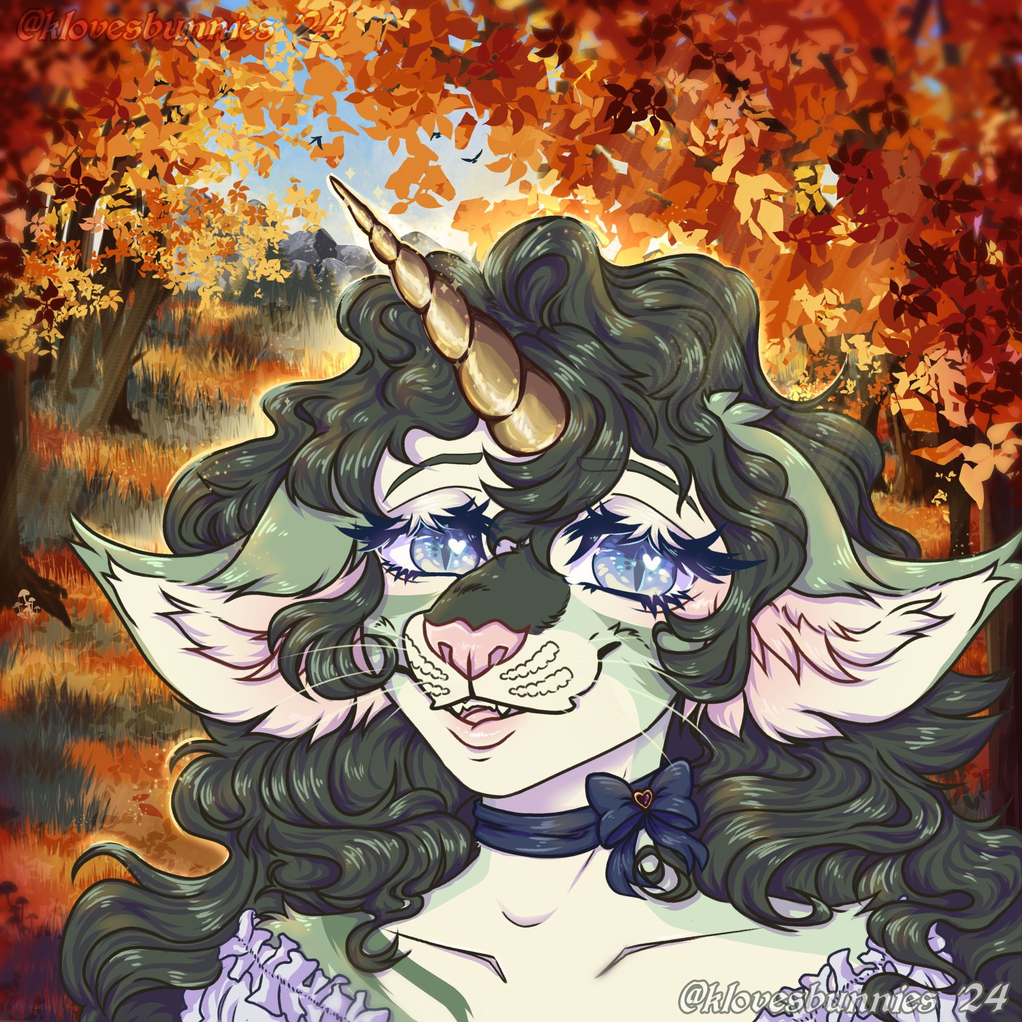 Autumn-themed icon of my OC Fleurette the Felicorne (Licorne & Feline Hybrid)! Design owned by klovesbunnies (Me!), Character Designed by Dieiudicia

#furryart #furry #furryfandom #autumn #fallart #prettyicon #princessfur #natureart #furryartist #unicorn #felicorne #licorne #green #OC #fursona #commissionsopen #commissions #klovesbunnies #klovesbunniesart #cuteart #aestheticart #FCU #furrycinematicuniverse #lesbian #cat