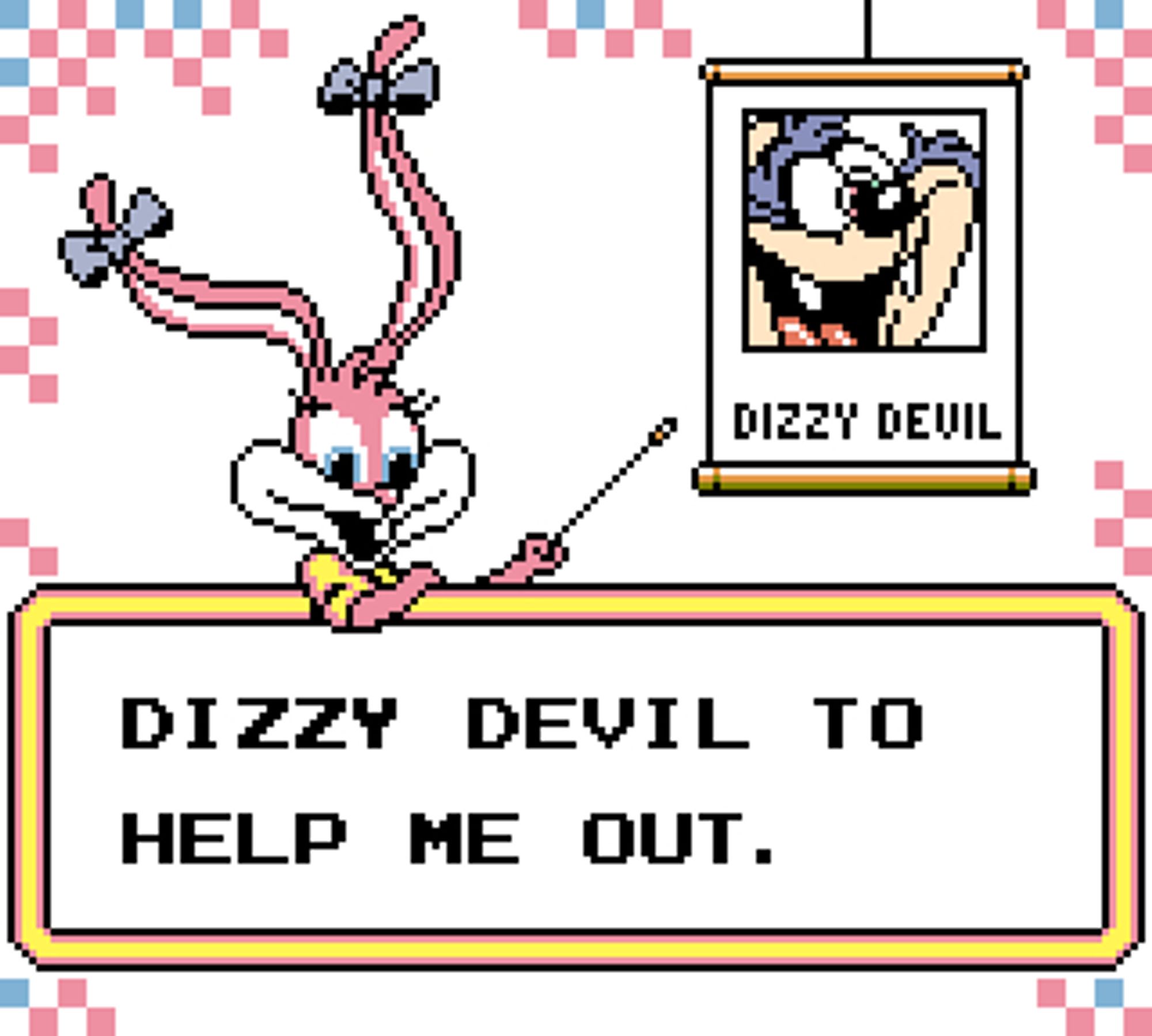 Screenshot for my "Tiny Toons DX" colorization project on Game Boy.