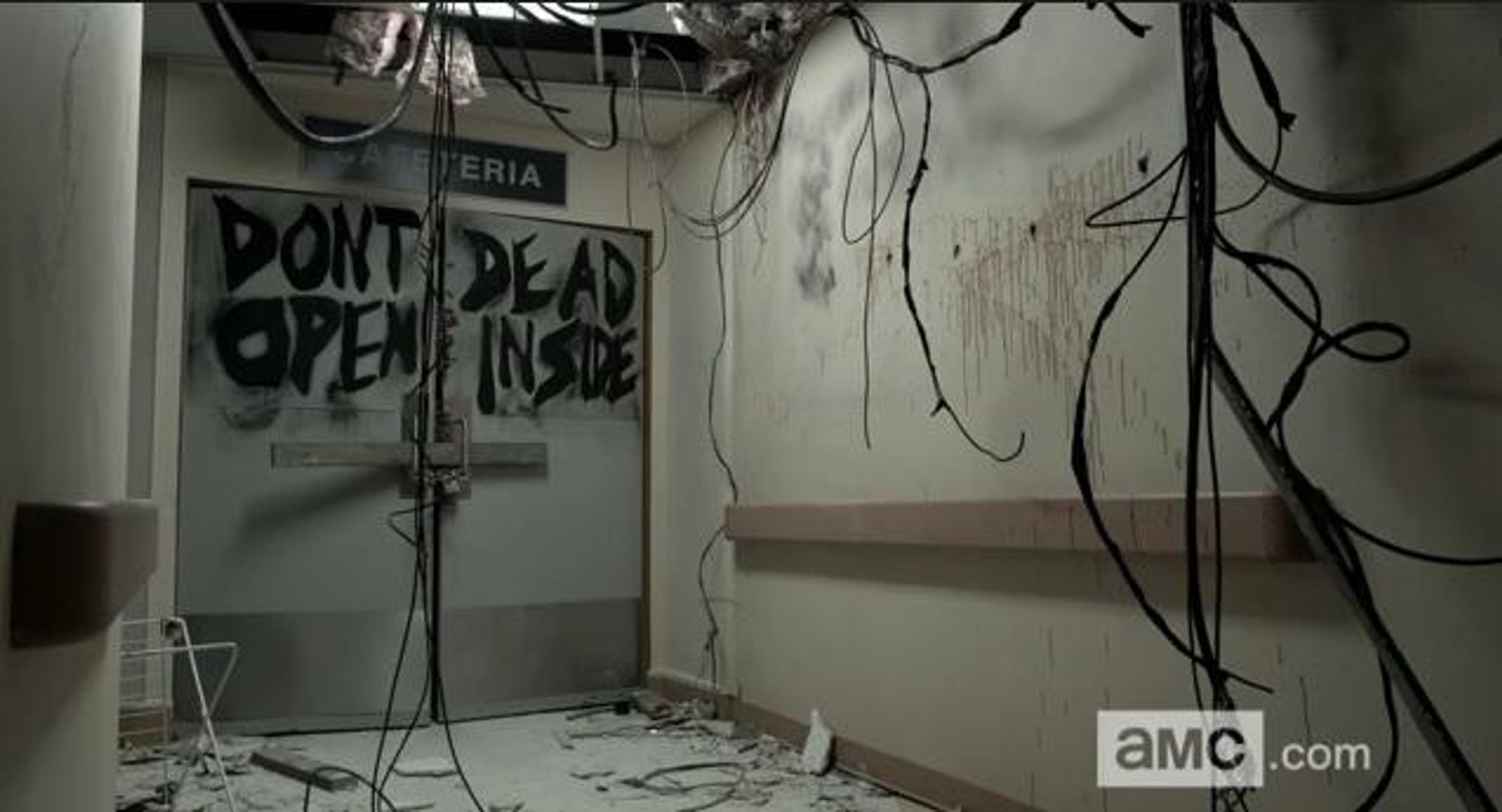 "Don't dead, open inside" door, in "The Walking Dead" series