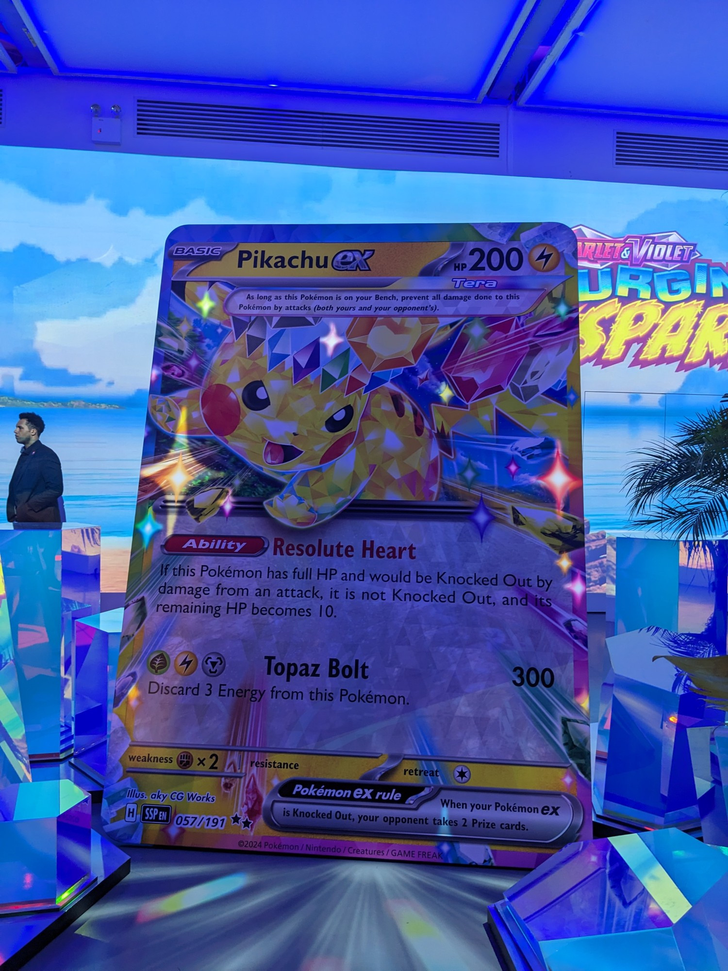 Oversized Pokemon TCG Card at a pop-up event in NYC