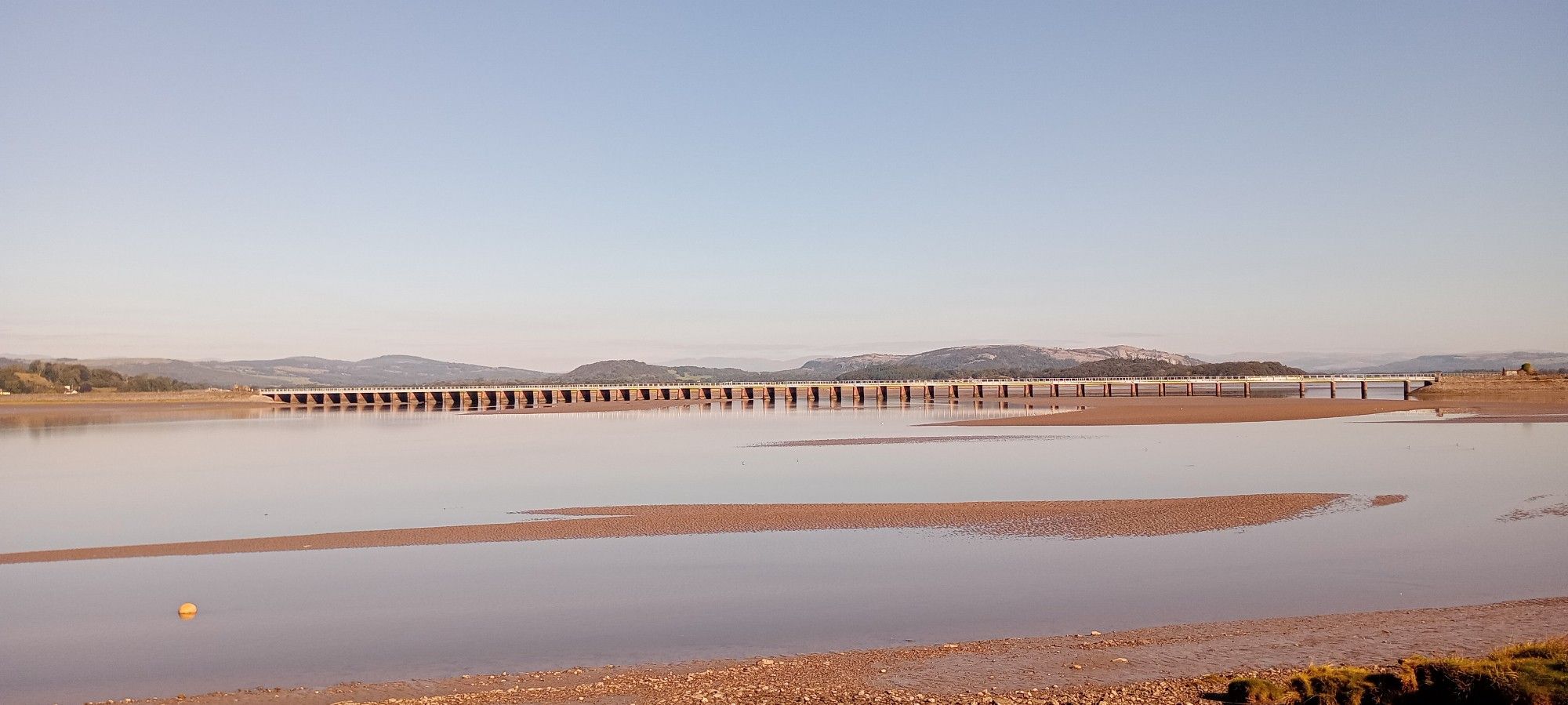 The view of Arnside estuary viaduct