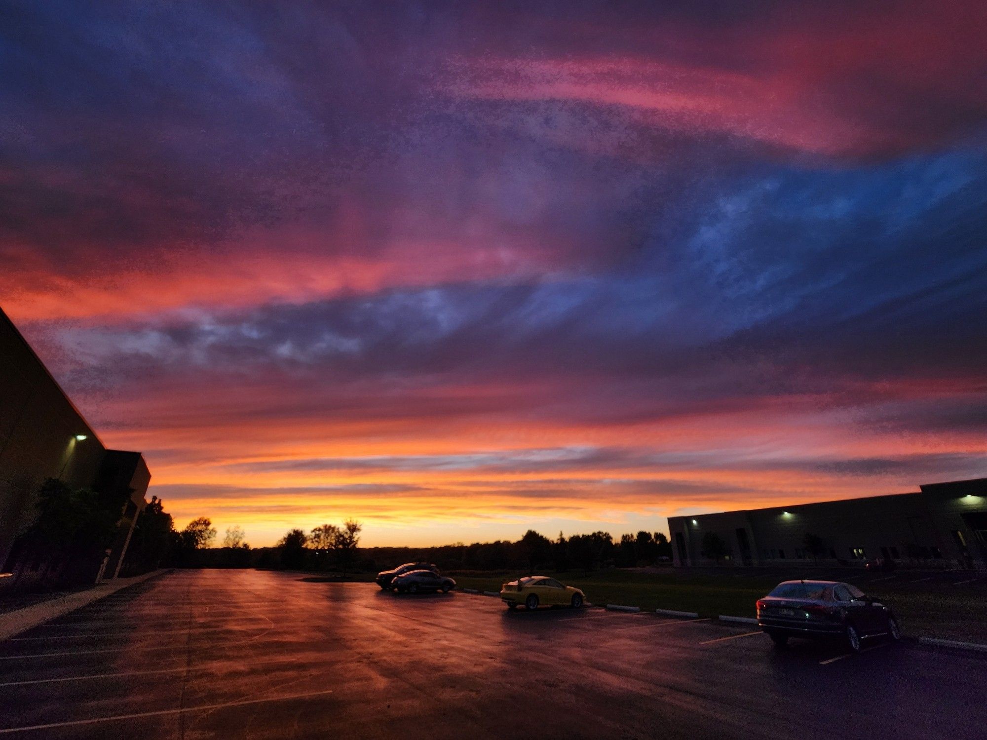 A colorful sky during sunset.