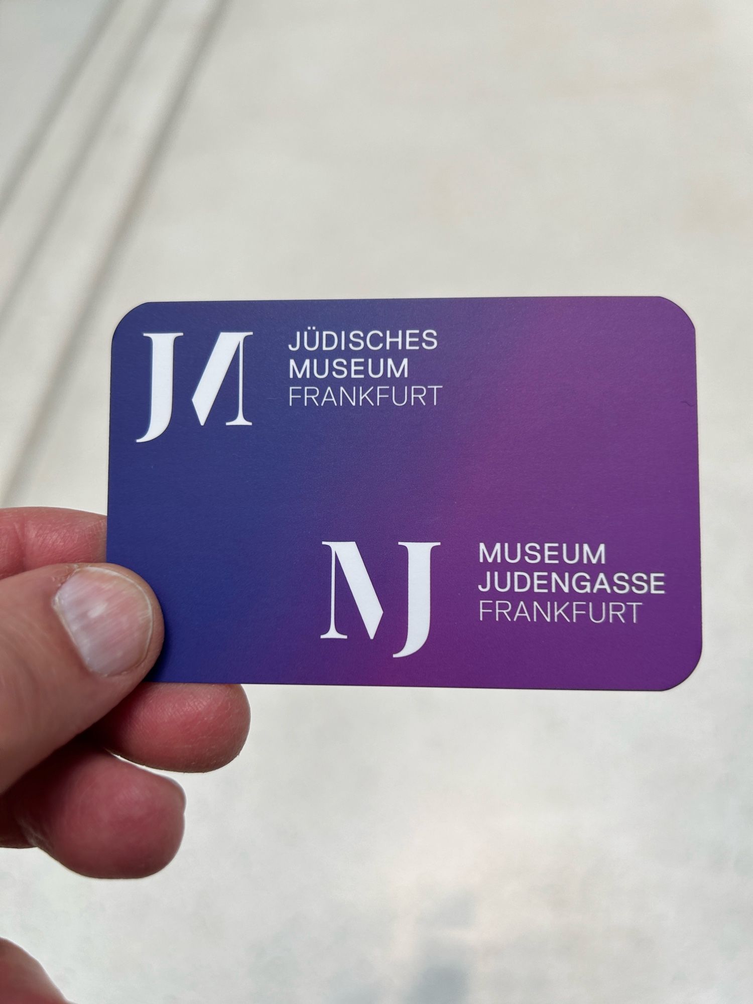 Mitgliedsausweis des Fördervereins des Jüdischen Museums Frankfurt