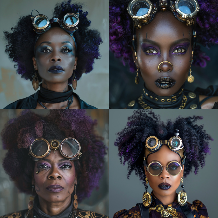 Collage of 4 Black women using Midjourney AI