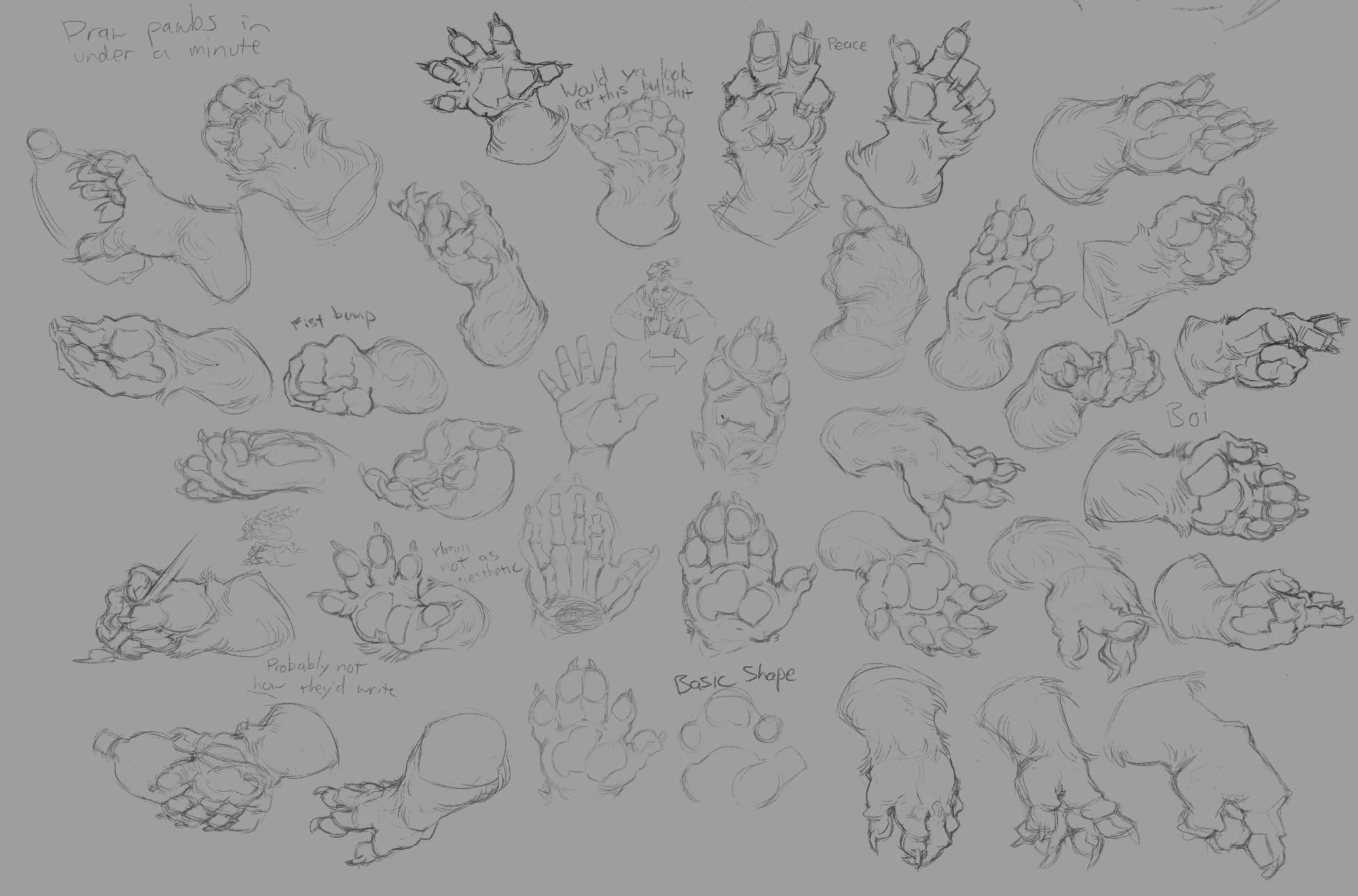 Werehands in various poses.