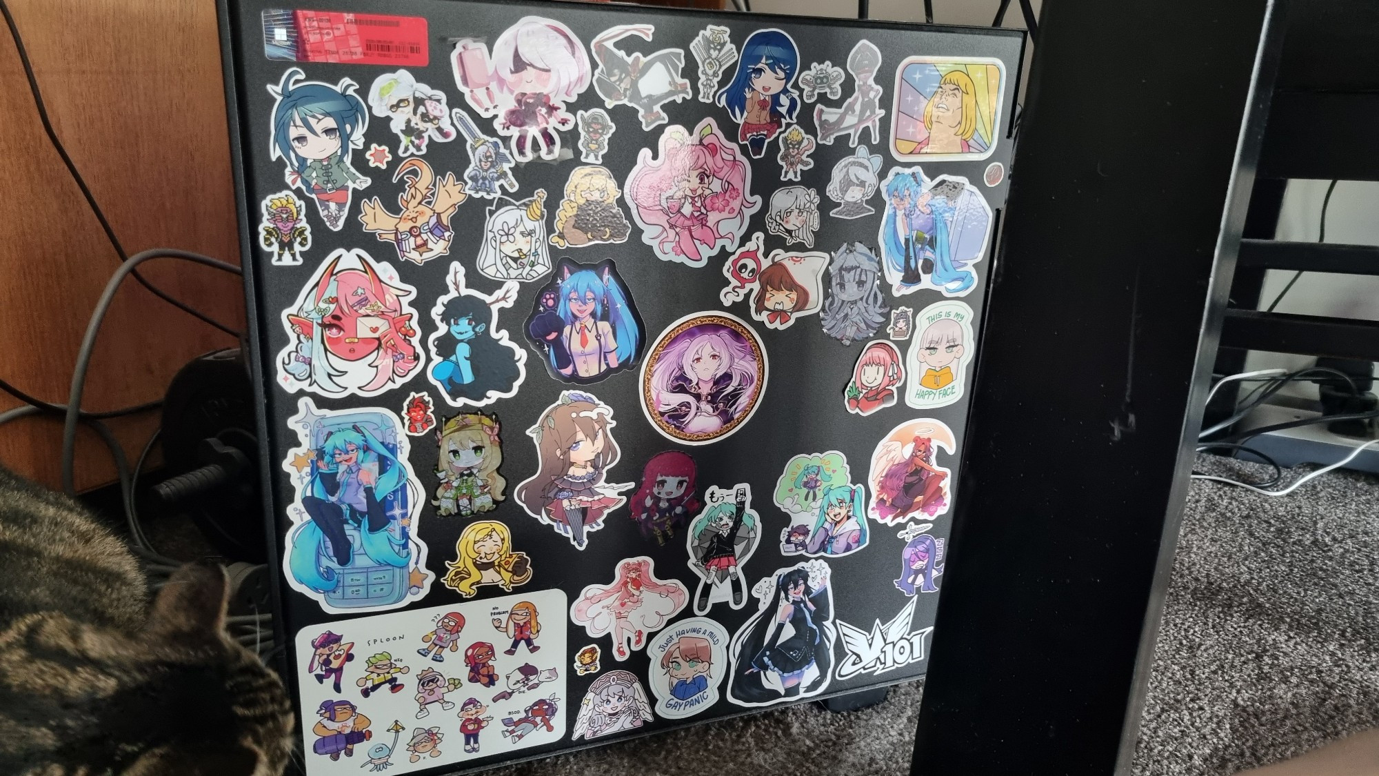 The stickers on the blank side of my pc case