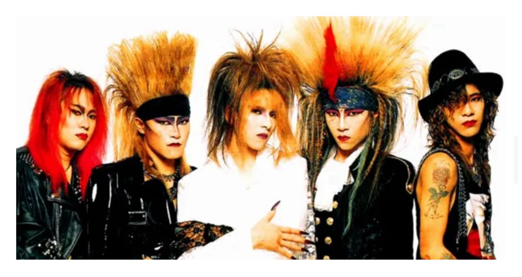 X in their earlier days, two members have extreme straight up hairstyles