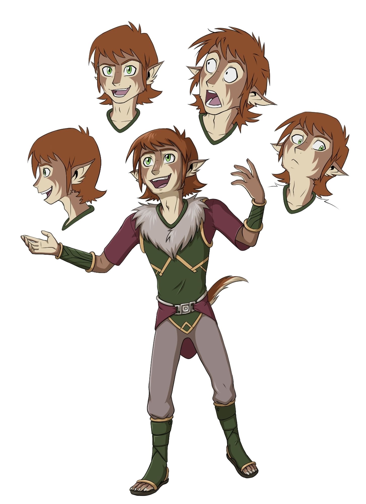 Callan character art with 4 expression heads floating above. I can juggle!