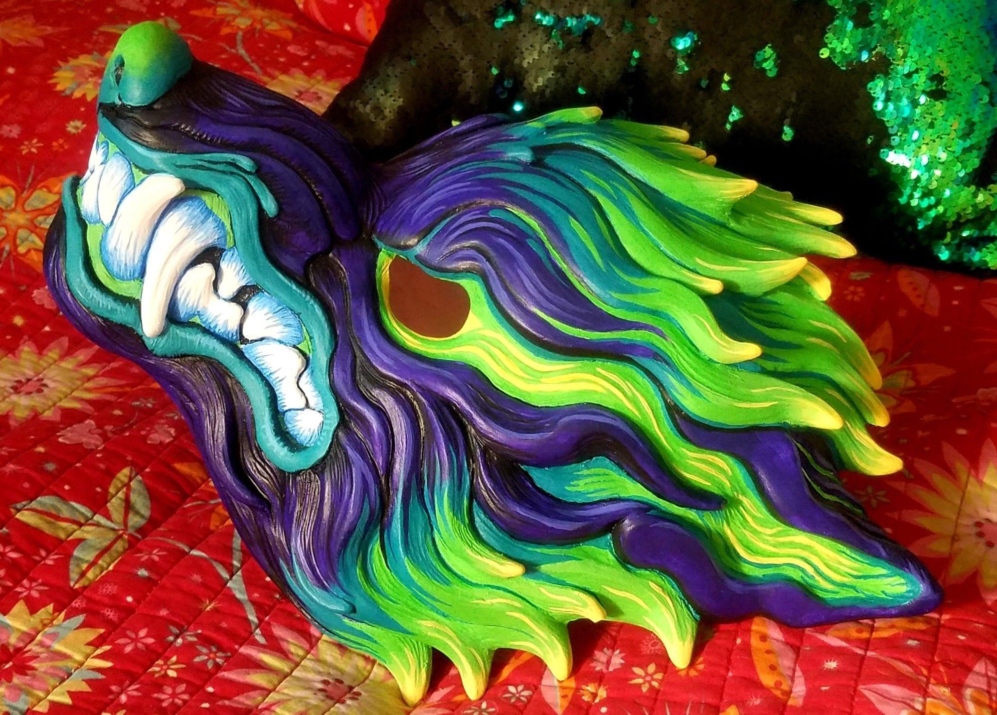 Wavewolf mask, sculpted by Missmonster.