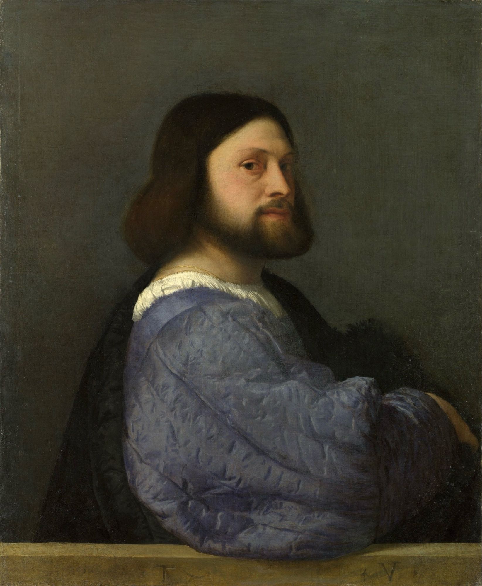 Man with a blue quilted sleeve, c 1510, masterpiece by Titian, greatest Renaissance artist of Venetian school, died #OTD 1576; inspired Rembrandt’s self-portrait of 1640.
@NationalGallery