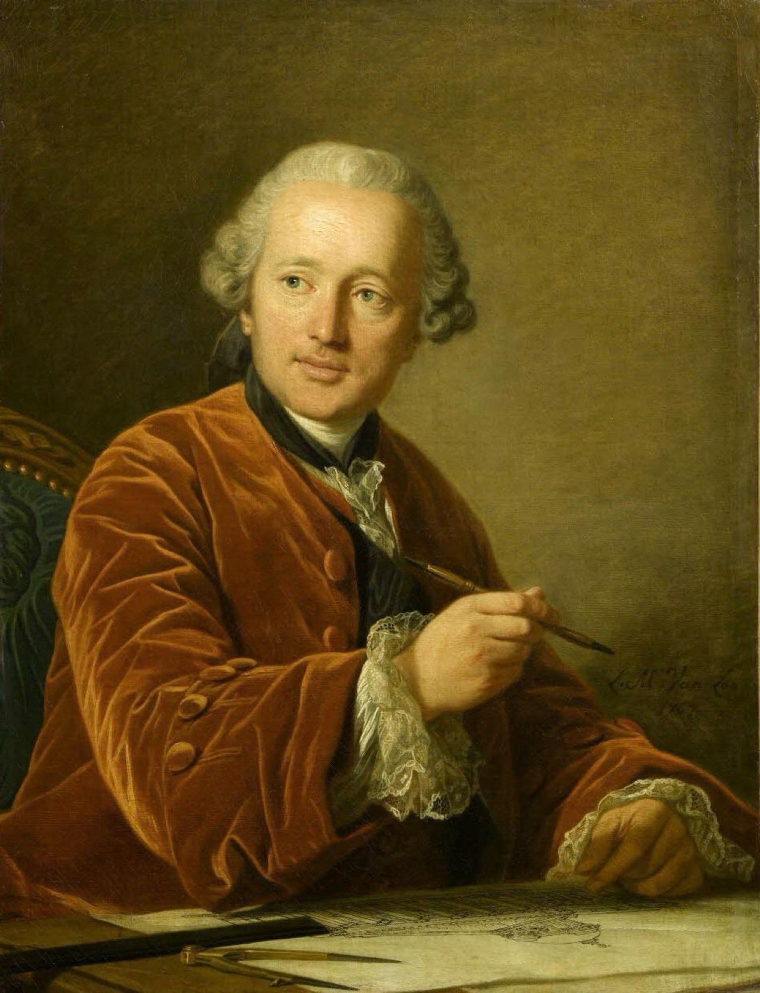 Architect of the temple of France: Jacques-Germain Soufflot, French pioneer of Neoclassicism, died #OTD 1780, designed Sainte-Geneviève Paris c. 1755, which after completion in 1791 was dedicated to the nation as the #Panthéon.
Portrait by Louis-Michel van Loo, 1767 @MuseeLouvre