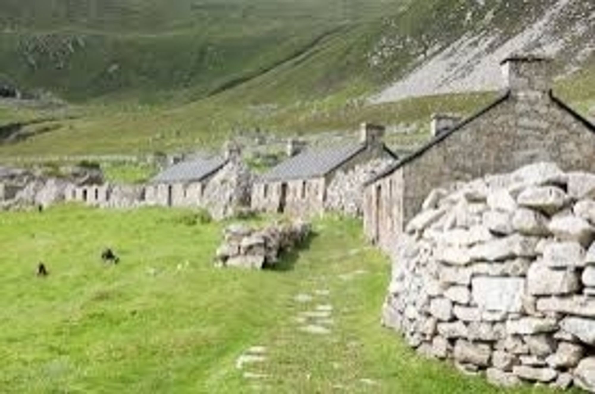 The village on the island of Hirta in the St Kilda archipelago. It has been abandoned since evacuation in 1930.