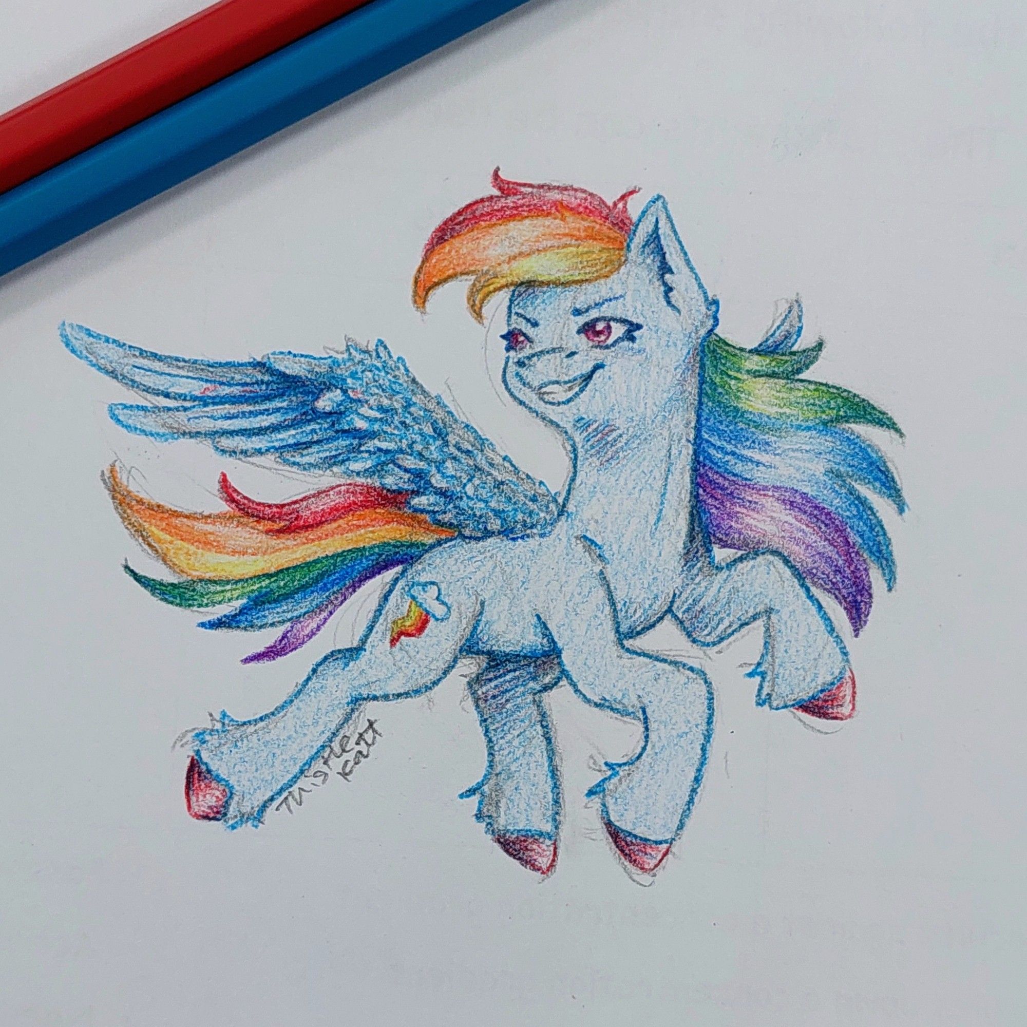 Blue pony with rainbow mane, the element of loyalty Rainbow Dash