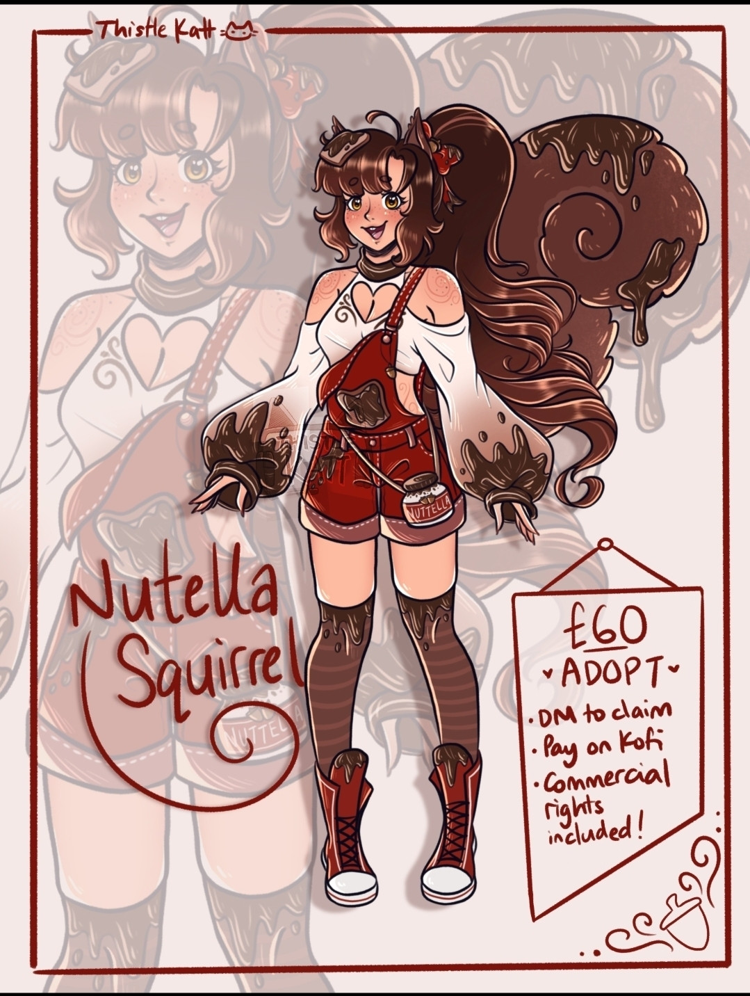 Adoptable nutella squirrel girl design