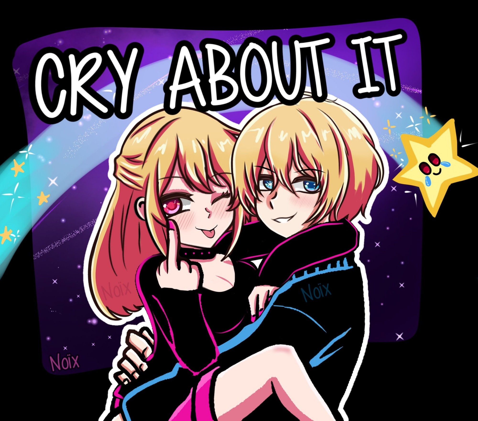 Edit de la imagen "Cry about it" de Ashley y Andrew versión AquaRuby 🩵🩷

Vi esta imagen y claro que les queda más porque en el capítulo 143 del manga algunos se quejan de la reacción de Ruby con Aqua y se olvidan que Sarina siempre estuvo enamorada de Gorou (y la novela "Ichiban Hoshi no Spica" lo dejó más en claro, ojalá animen cuando una mujer le pregunta a Gorou si estaba deprimido por romper con su novia cuando él estaba triste por la partida de Sarina 😿, es triste pero me encantaría ver esos momentos que nos introducen más a la historia de ambos en sus vidas pasadas), esos sentimientos aún los tiene ella en esta vida nueva. Pase lo que pase en el final nada cambiará que Ruby le dijo a Gorou que es su Oshi 😘

 ⭐ Es un edit y no busco apropiarme de la imagen original, si no te gusta el dibujo o los personajes solo ignora

#雨宮吾郎 #GorouAmemiya #アクア #aquahoshino #fanart #twincest #oshinoko #oshinokofanart #アクルビ #兄妹 #推しの子 #crackship #俳優 #rubyhoshino #星野ルビー #天童寺さりな #アクルビ #SarinaTendouji【推しの子】 #oshinokoanime #星野アクア #edit #cryaboutit #thecoffinofandyandleyley #thecoffinofandyandleyleyedit