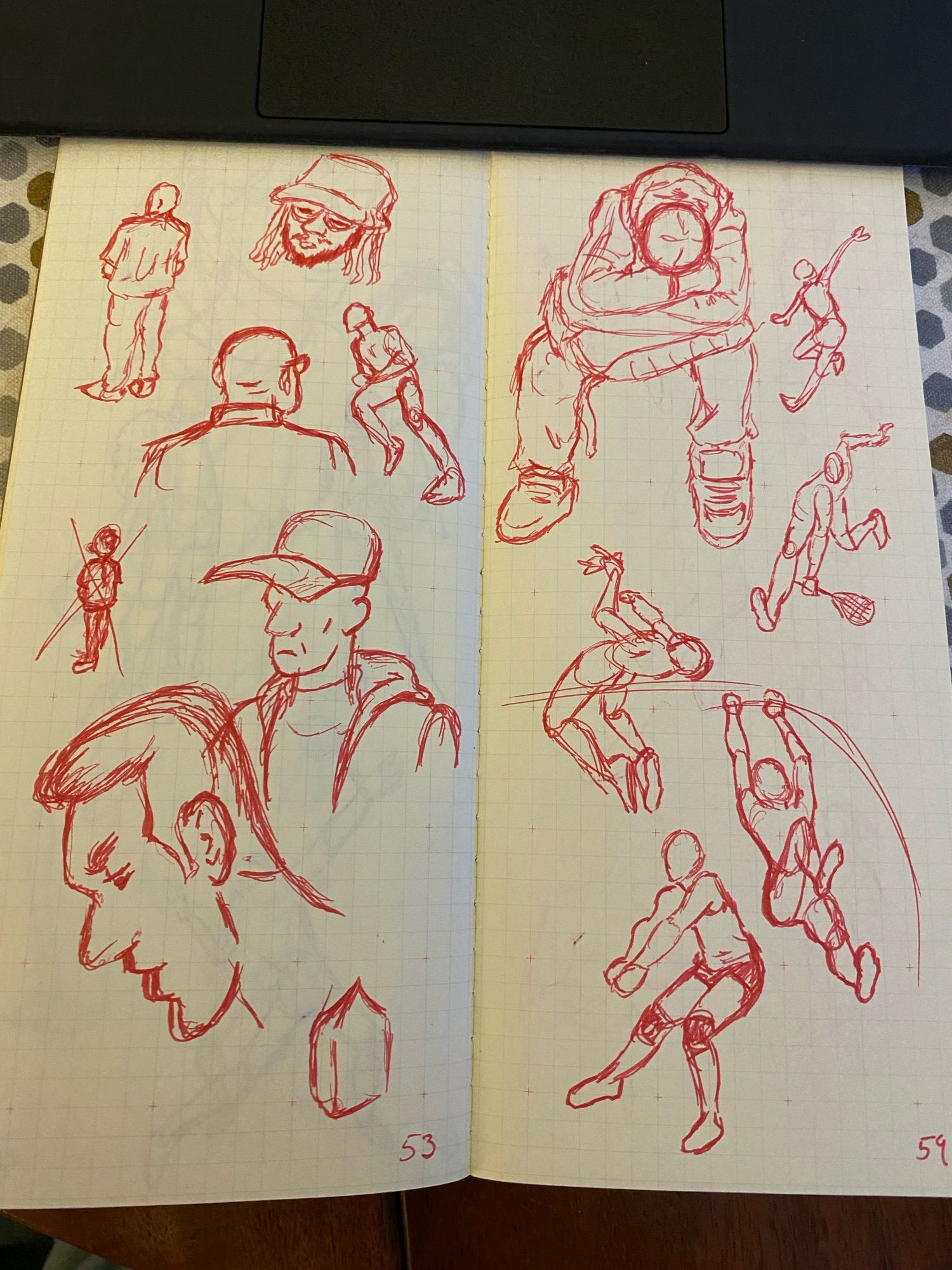 Sketches of people in various poses