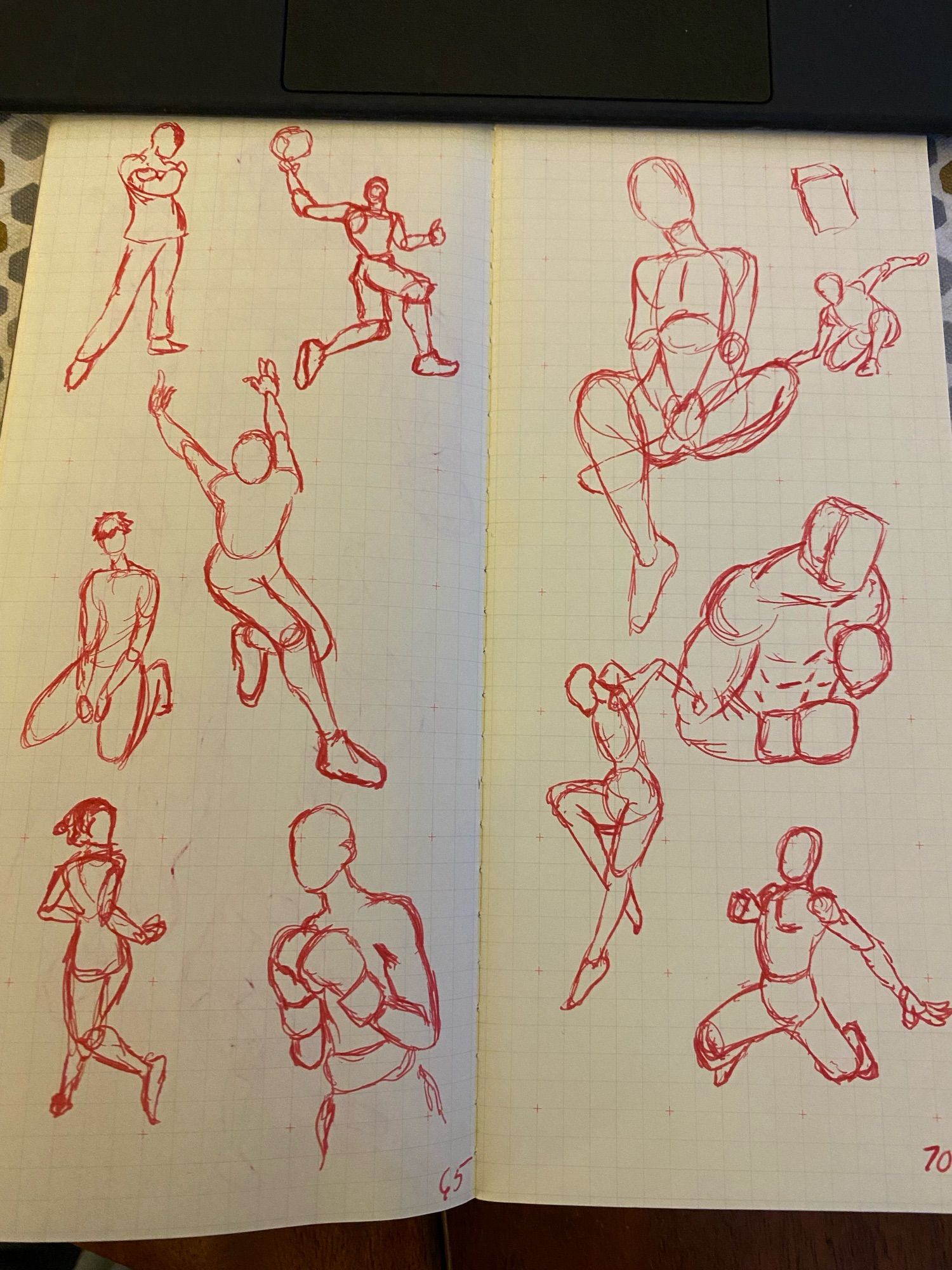 Pen sketches of various poses