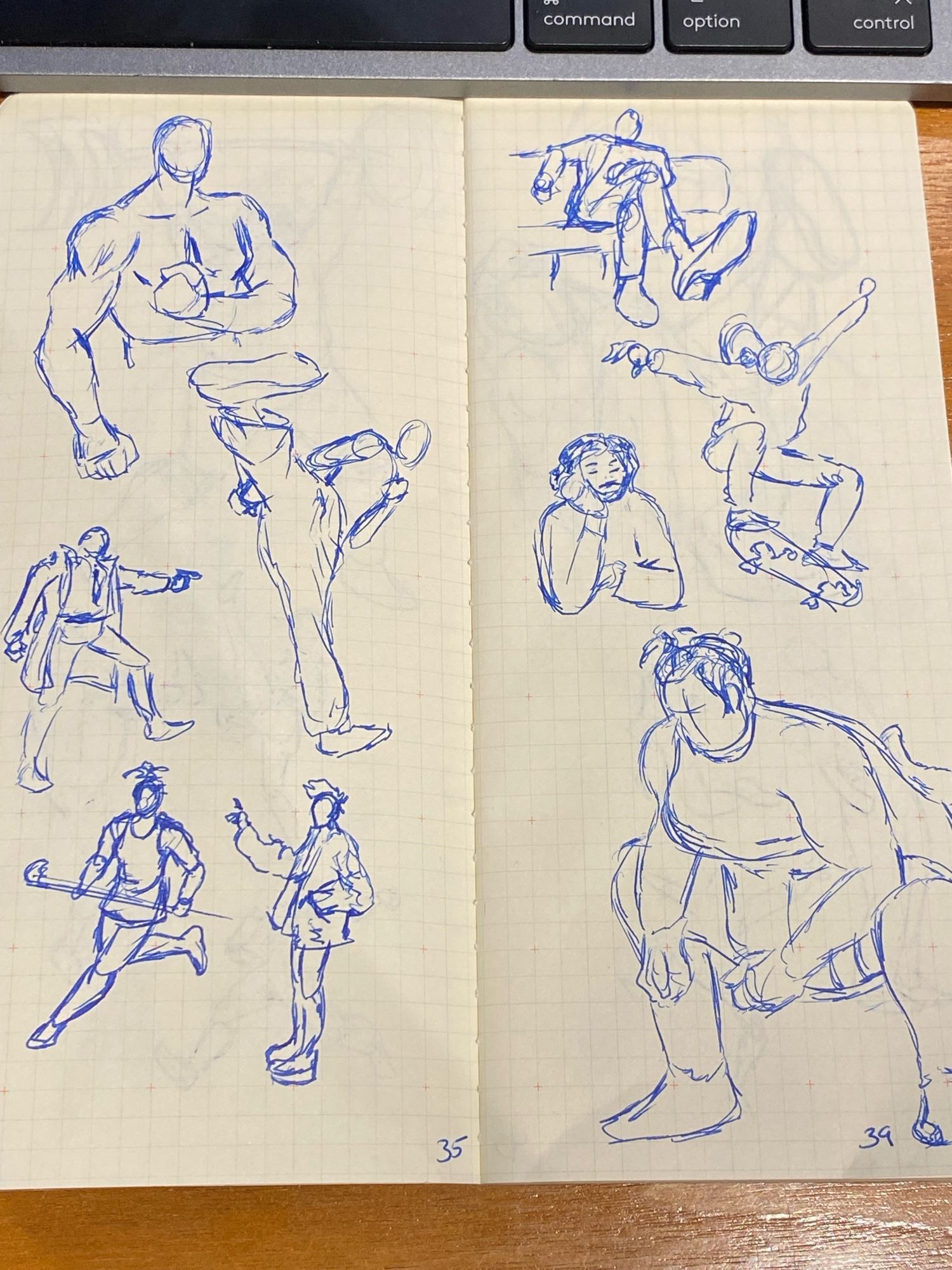 Rough pen figure drawings