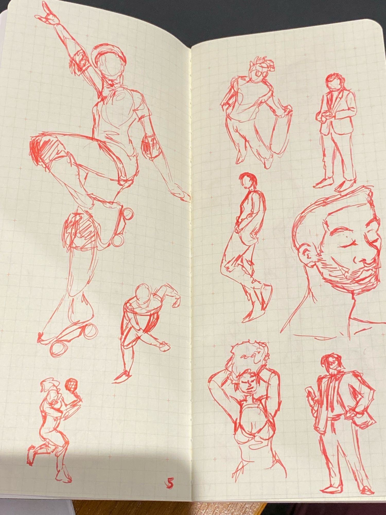 Assorted figure sketches.