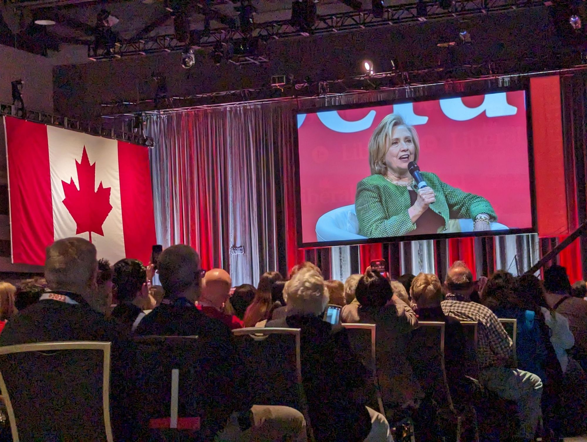 Hillary Clinton speaking at the liberal convention in ottawa 