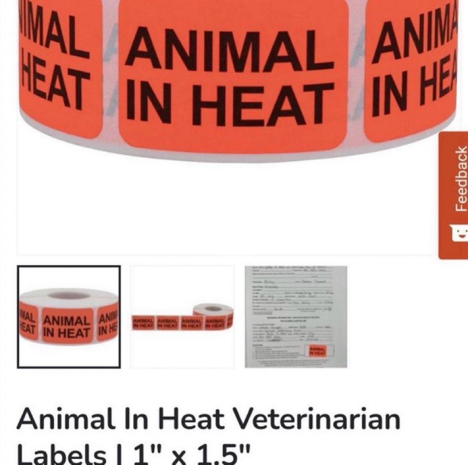 Animal in heat stickers