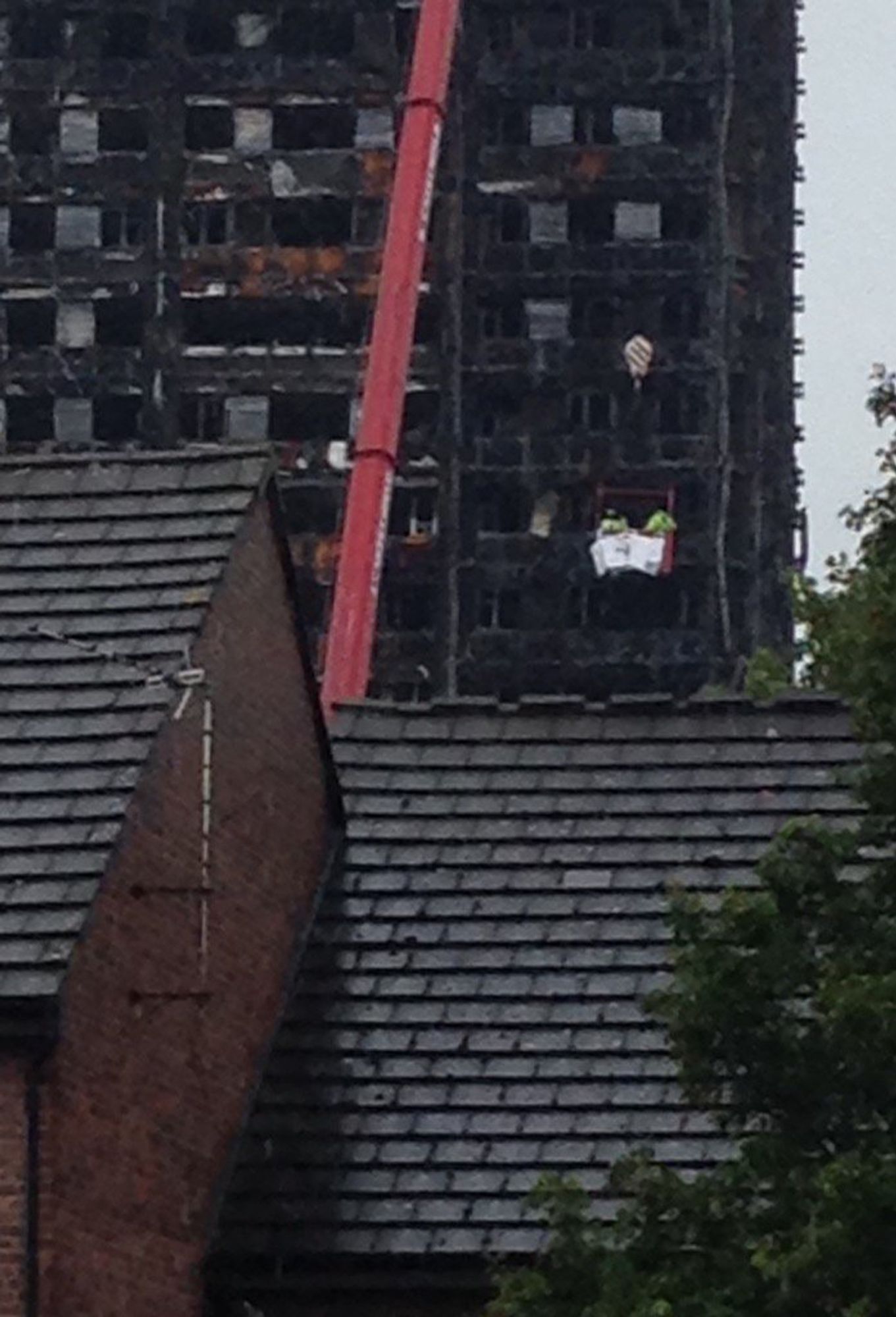 Grenfell tower after the fire