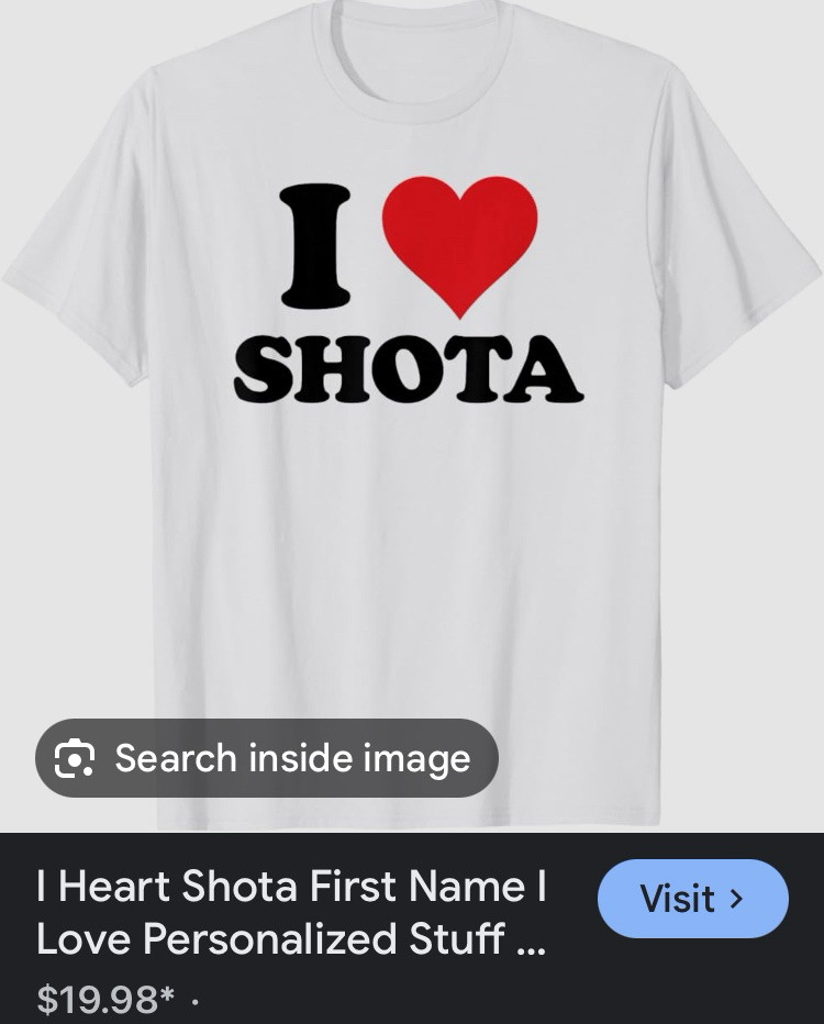 i ❤️ shota shirt from amazon.