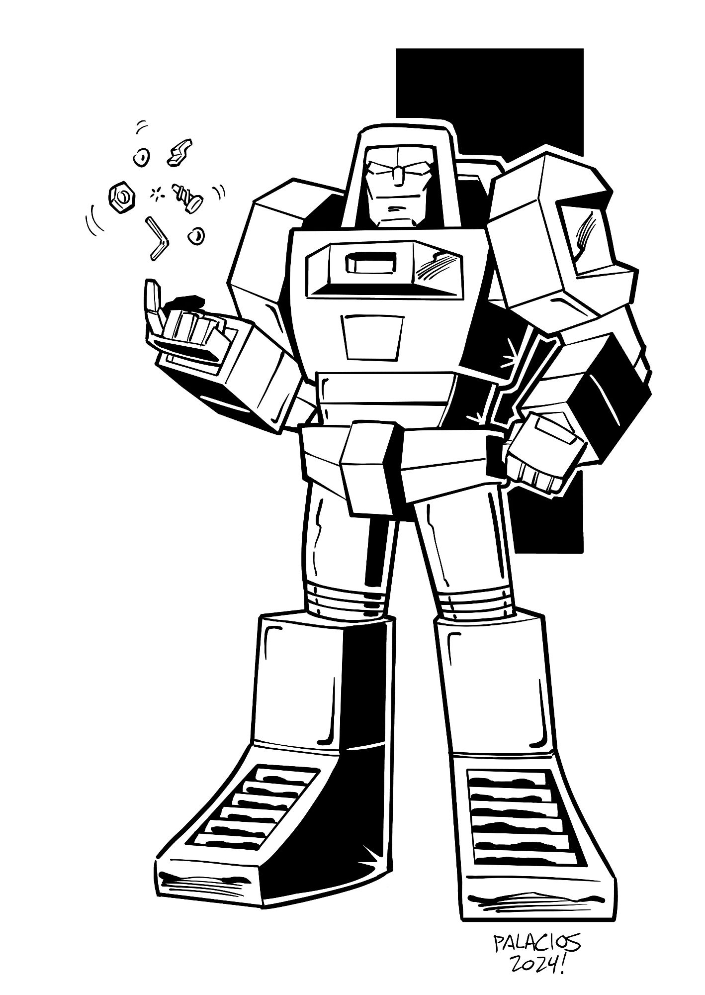 Black and white drawing of Windcharger.