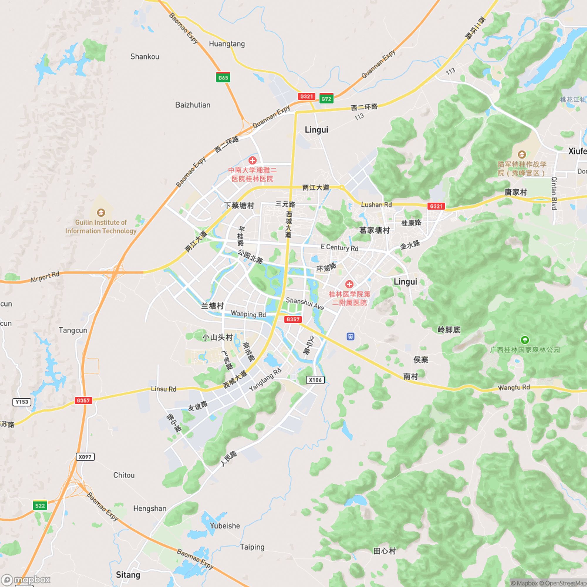 A map of Guilin (桂林市)