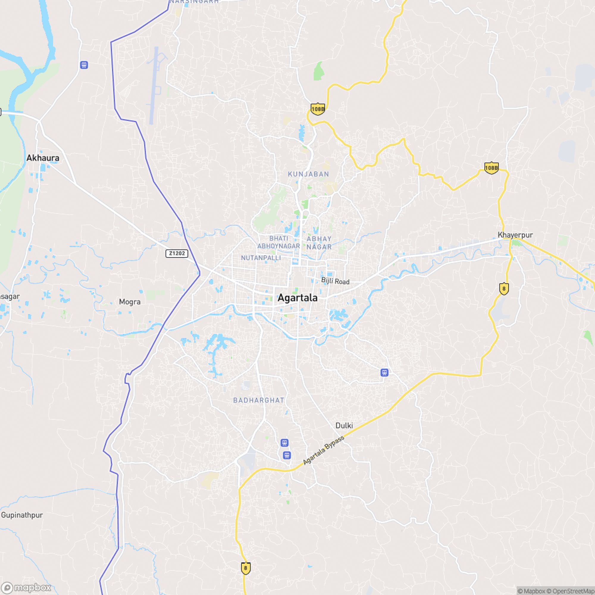 A map of Agartala