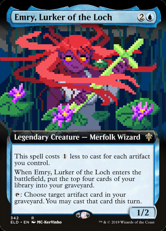 Mtg - Emry, lurker of the loch - custom pixel art style