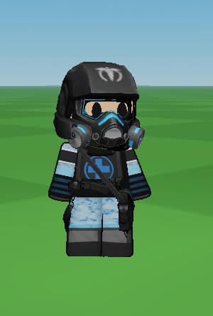 A blue variant of the combat Medic from Team Fortress Classic (TFC), re-created on Roblox in a 2D character style.