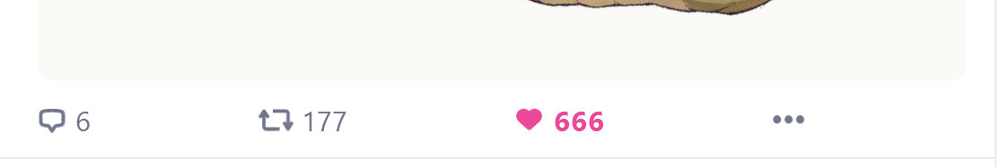 Faves count showing "666"