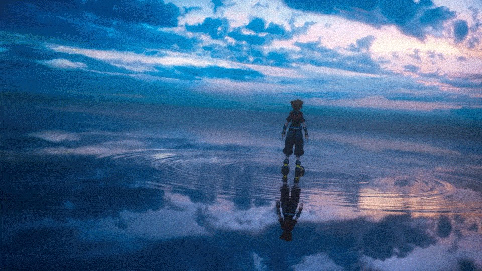 Sora looking at sky, from KH3 opening