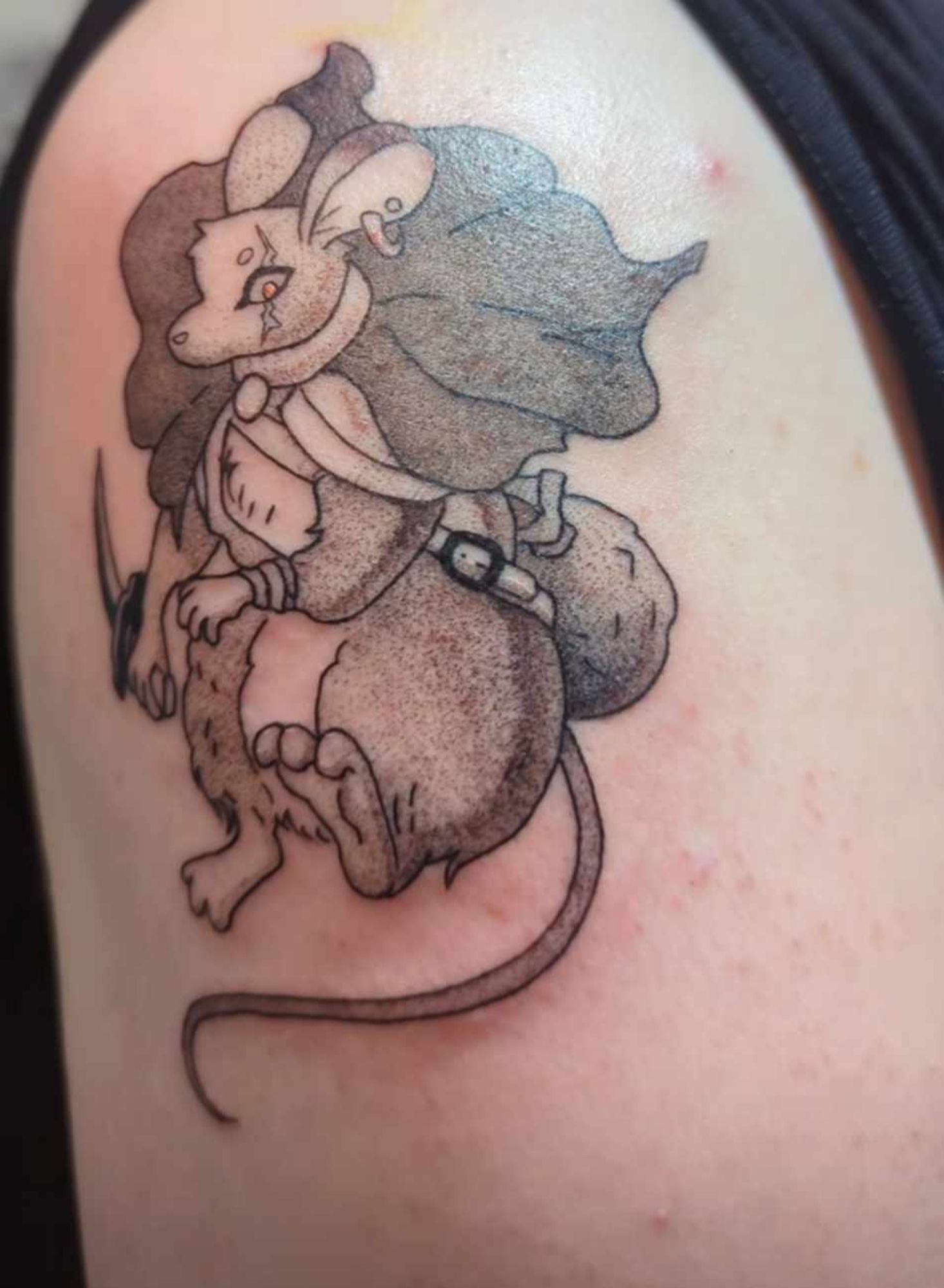 A rat bandit tattoo on my left shoulder, done by zthecreative